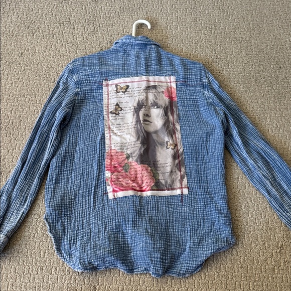 The Nu Vintage blue button down Stevie Nicks size small - Picture 2 of 6